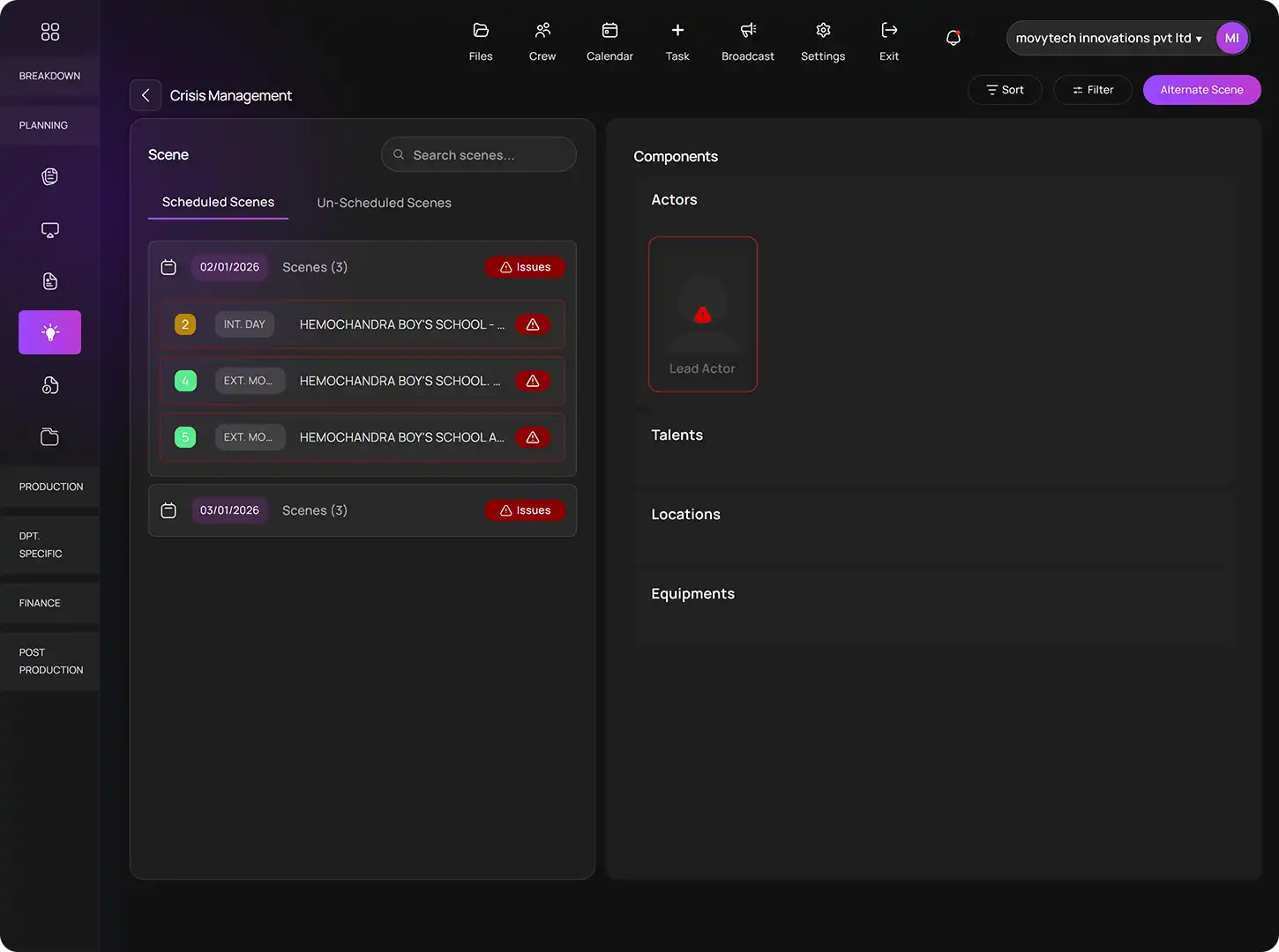 Crisis management system overview